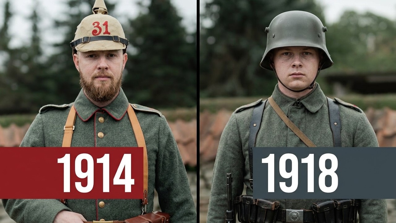 Первая мировая война Немецкий солдат 1914 и 1918 Сравнение! (с подзаголовком)