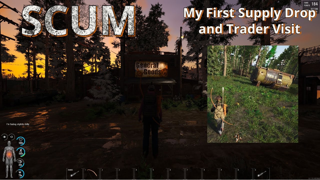 SCUM | Single Player Game Play | Season 1 EP17 | My First Supply Drop and Trader Visit