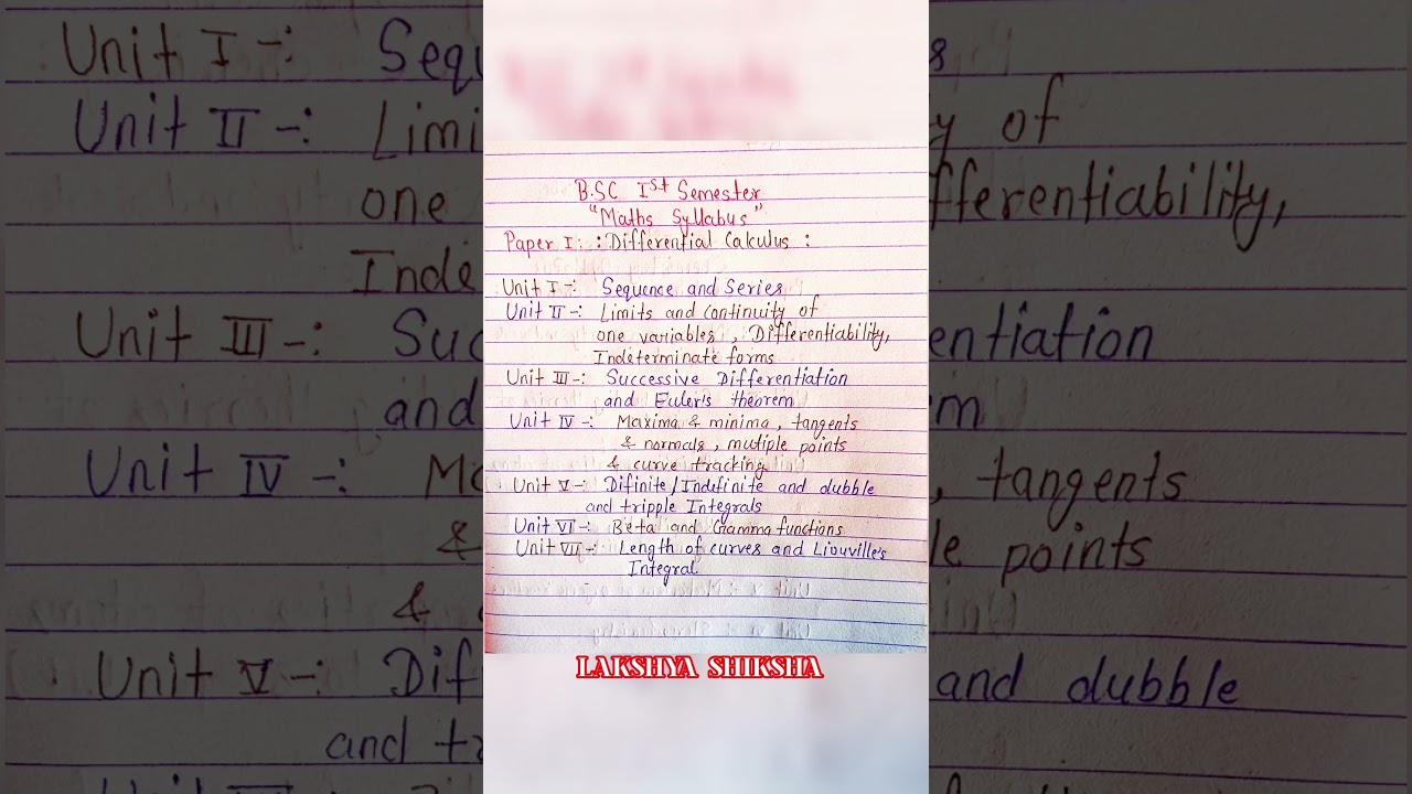 Bsc 1st semester math syllabus | bsc 1st year 1st semester maths syllabus | #bscmaths #mathematics