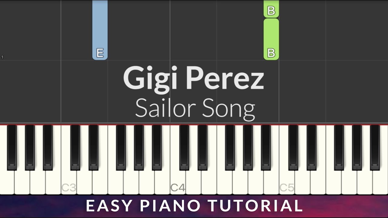 Gigi Perez - Sailor Song EASY Piano Tutorial + Lyrics