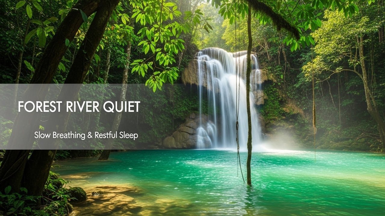 Healing Forest Ambience with Flowing Water Sounds for Study Meditation Inner Peace and Stress Relief