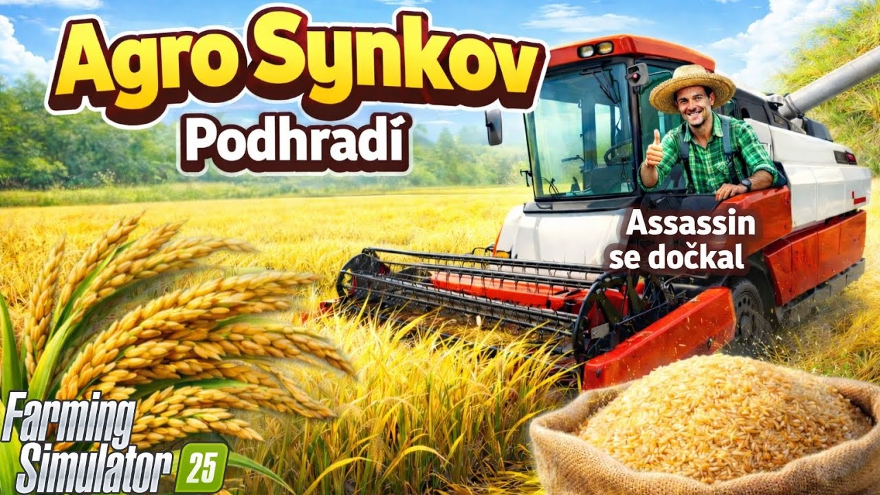 FS25 - sklizeň rýže-  Podhradie #103- Agro Synkov