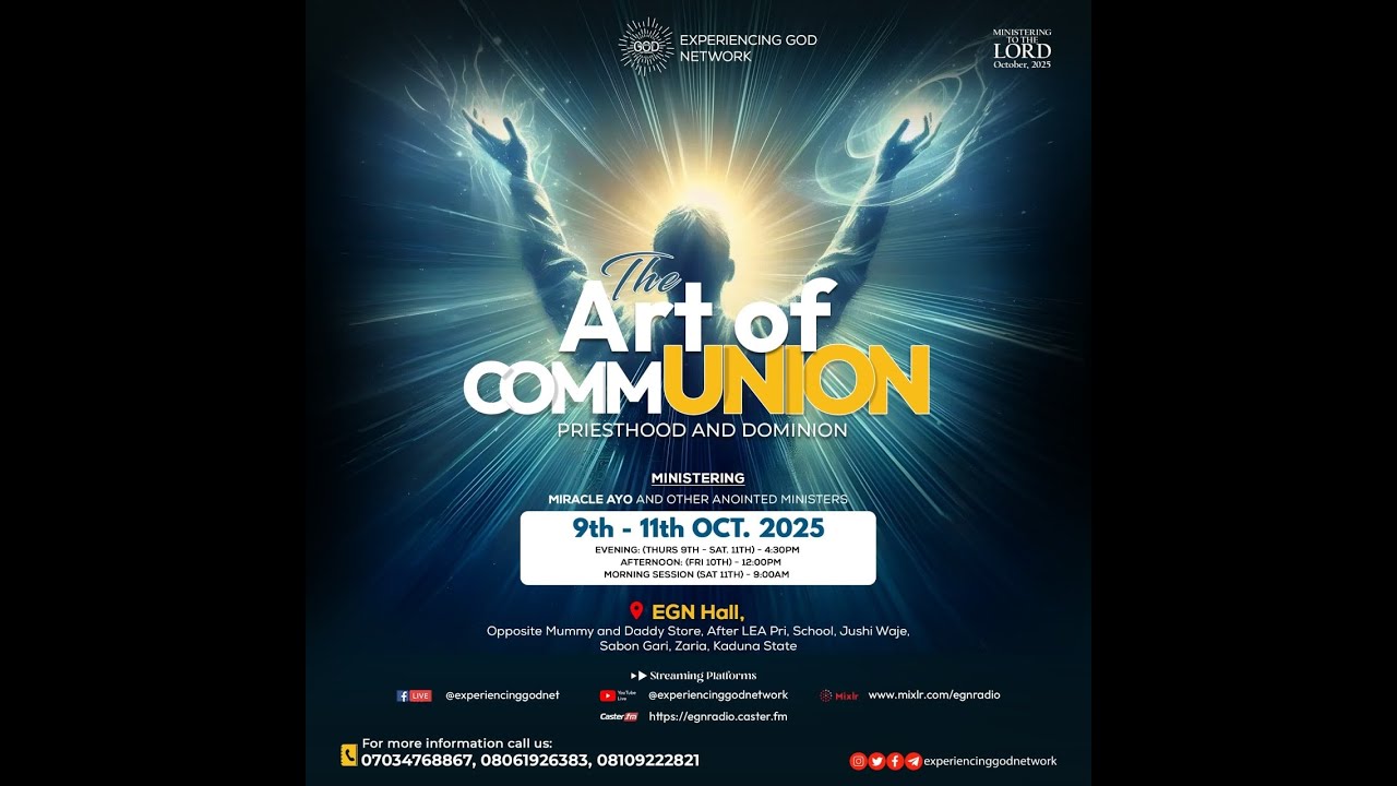 MTTL-OCTOBER-2025 | ART OF COMMUNION(Priesthood and Dominion)DAY 3 MORNING SESSION