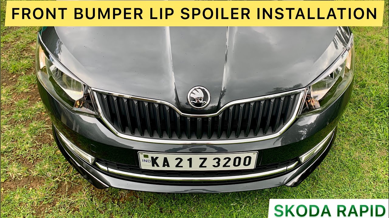 Установка спойлера переднего бампера на Skoda Rapid | #skodarapid Аксессуары и модификации