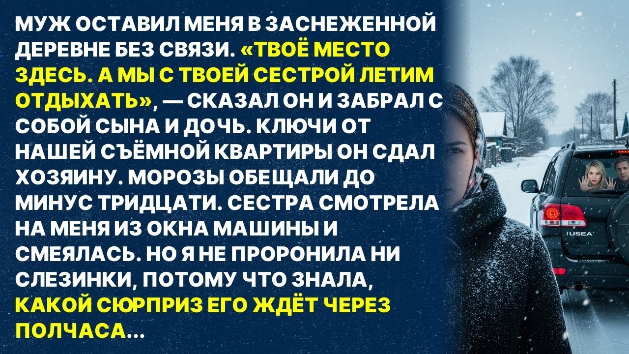Муж бросил меня в заснеженной деревне и улетел отдыхать с моей сестрой