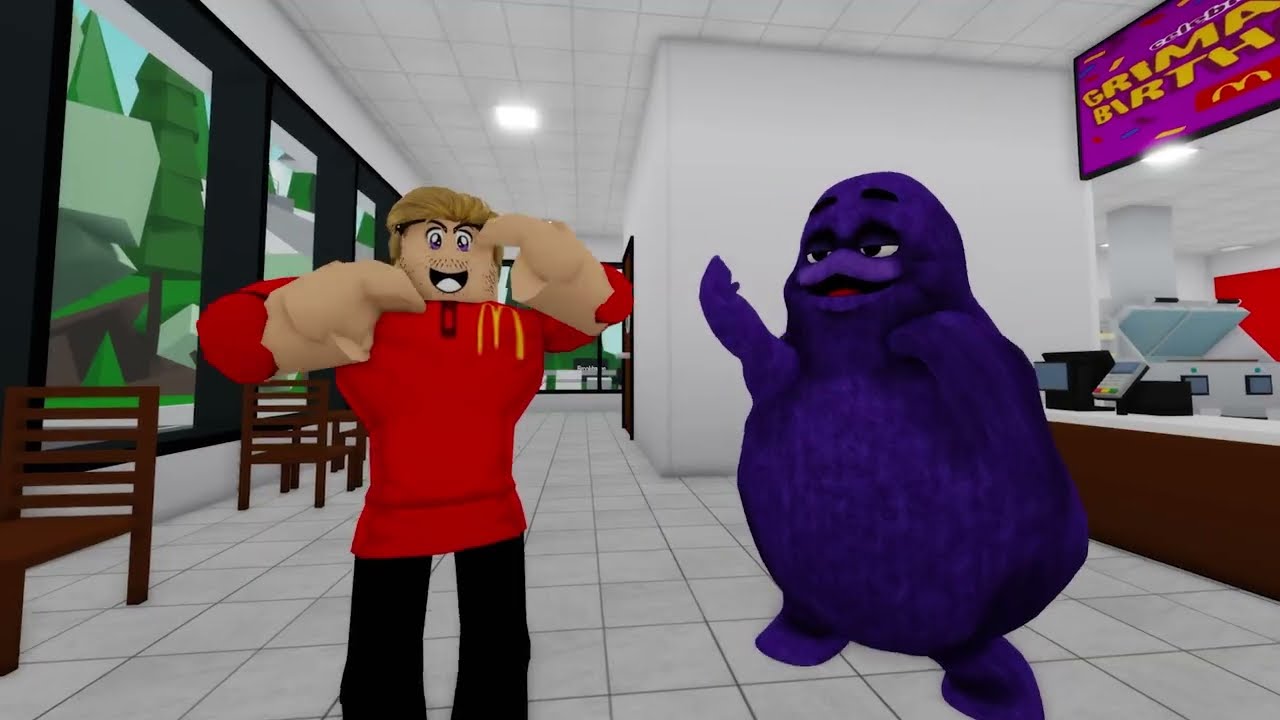Escape From Scary GRIMACE SHAKE Party | Maizen Roblox | ROBLOX Brookhaven 🏡RP - FUNNY MOMENTS