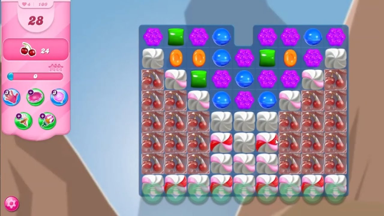 Candy Crush Saga LEVEL 109 NO BOOSTERS (new version) 28 MOVES
