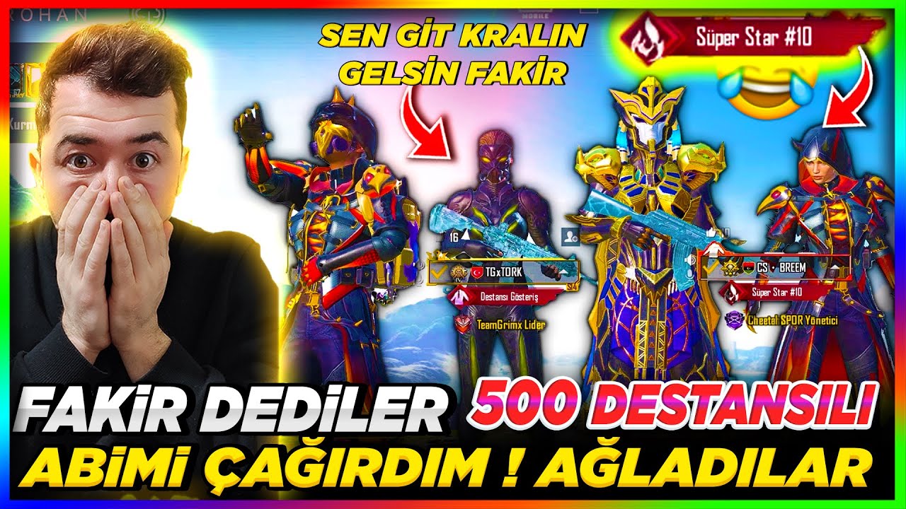 FAKİR SEN GİT KRALIN GELSİN DEDİLER / 500 DESTANSILI ABİMİ &Ccedil;AĞIRDIM / PUBG MOBİLE LOBİ BAYRAK TROLL