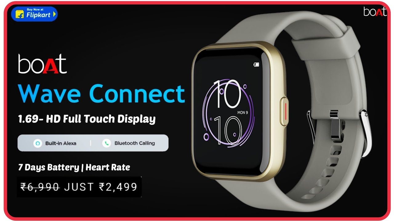 Boat Wave Connect Smartwatch🔥1.69- HD Display | Alex Assistant | 7 Days Battery🔥Features | Price