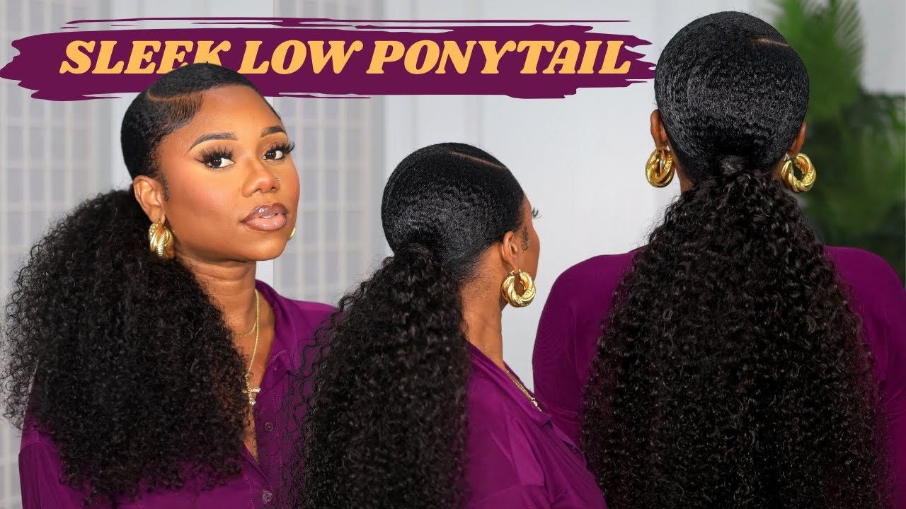 Sleek Low Ponytail On Thick Short Natural Hair (Type 4) | NO HEAT | NO FLAKES | Chev B.