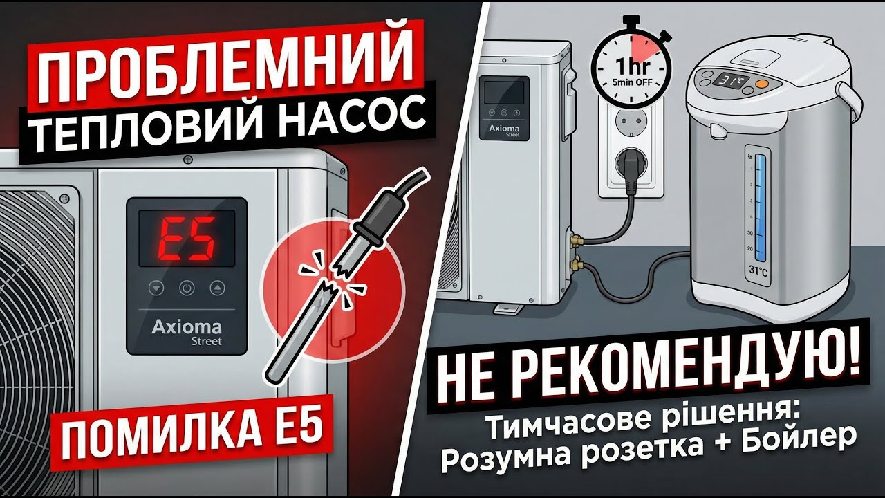 Axioma Street Cond тепловий насос. E5 помилка. Не рекомендую.