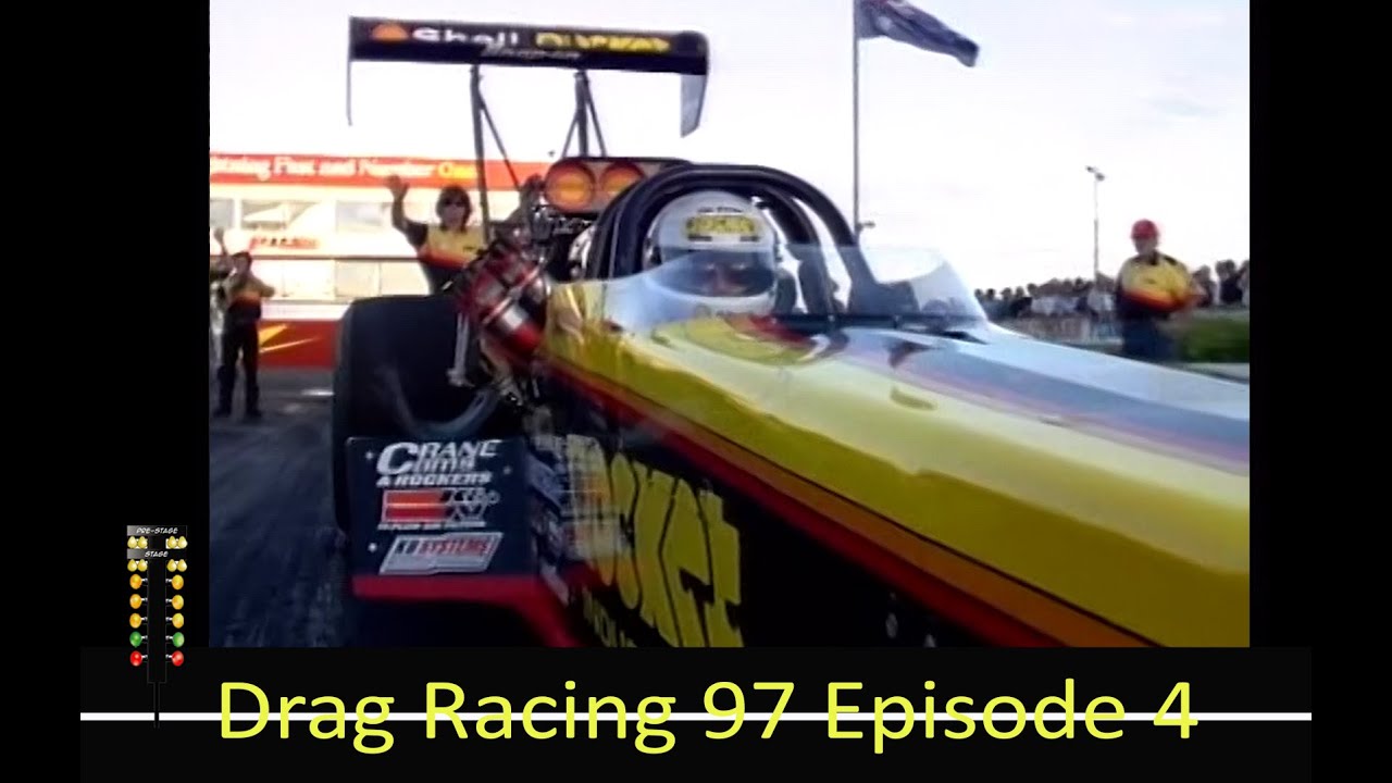 Top Fuel Dragsters, Top Alcohol Funny Cars, Altereds and Dragsters fly in Drag Racing 97 Episode 4