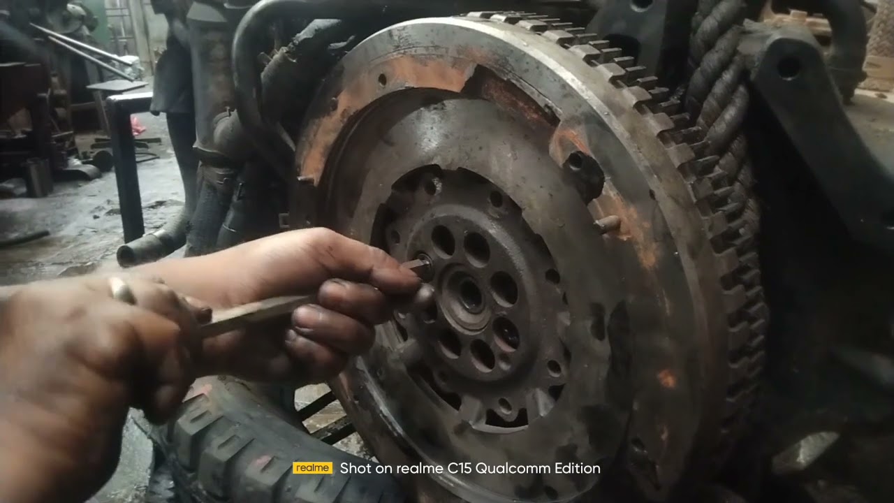 Prepared by making a sleep bolt on the flywheel in the hold engine2022/ jeevan rana