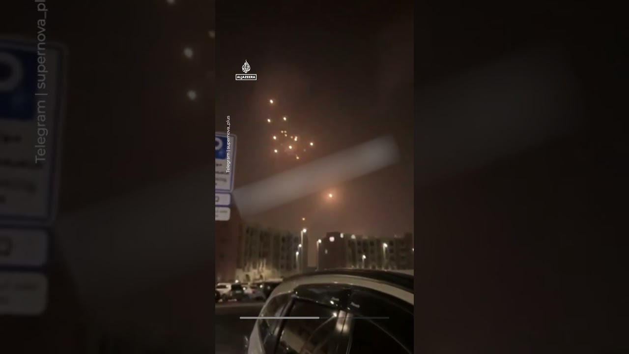 Burning debris from missile interceptions showers Dubai | AJ #shorts