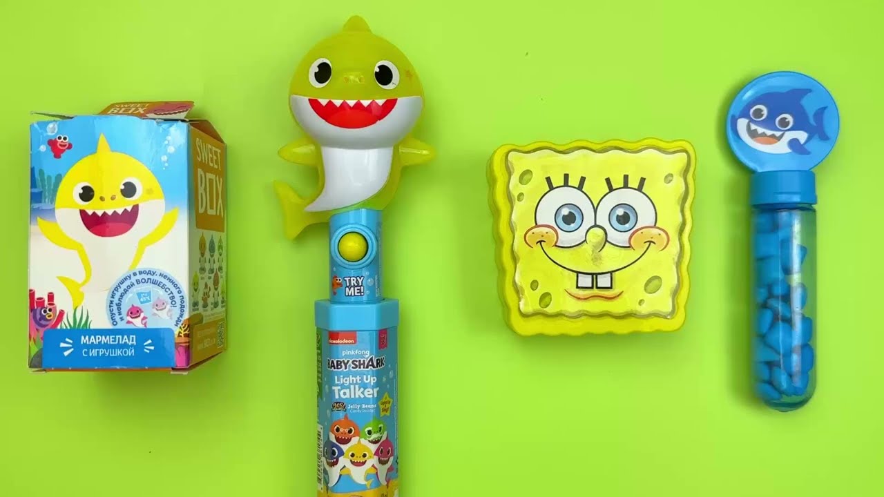 🦈💙 Baby Shark Pez Dispenser ASMR | Crinkly Candy Wrappers & Egg Surprise Opening