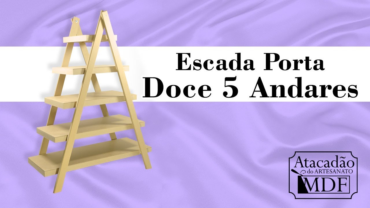 Escada Porta Doce Festa 5 Andar 98cm Mdf15mm Madeira Cru
