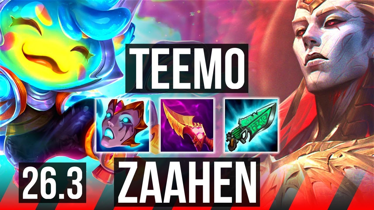 TEEMO vs ZAAHEN (TOP) | Good KDA: 8/1/5 | KR Master | 26.3