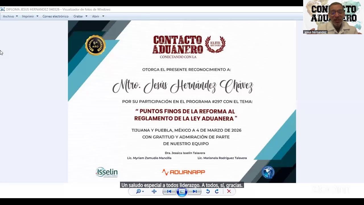 CONTACTO ADUANERO PUNTOS FINOS DEL REGLAMENTO DE LA LEY ADUANERA CON  JESÚS HERNÁNDEZ CHÁVEZ