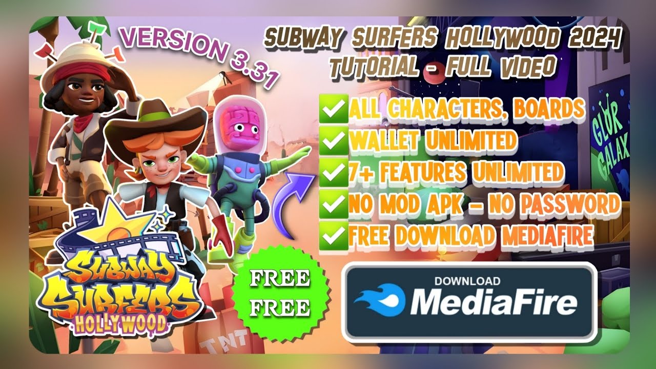 [ TUTORIAL ] Subway Surfers Hollywood 2024 - All Characters, Boards & More Unlimited Features!!!