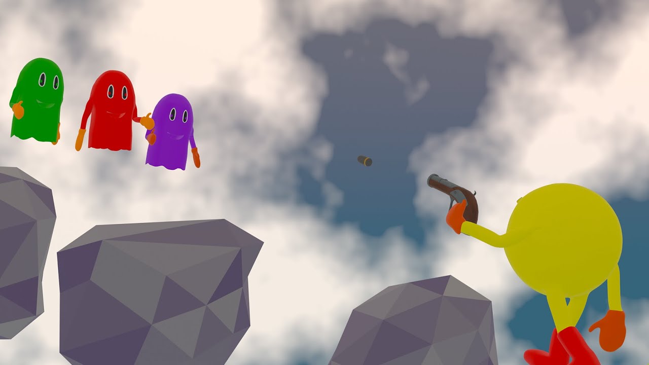 Pacman Got a GUN ! Ghosts Are DOOMED! | 4k