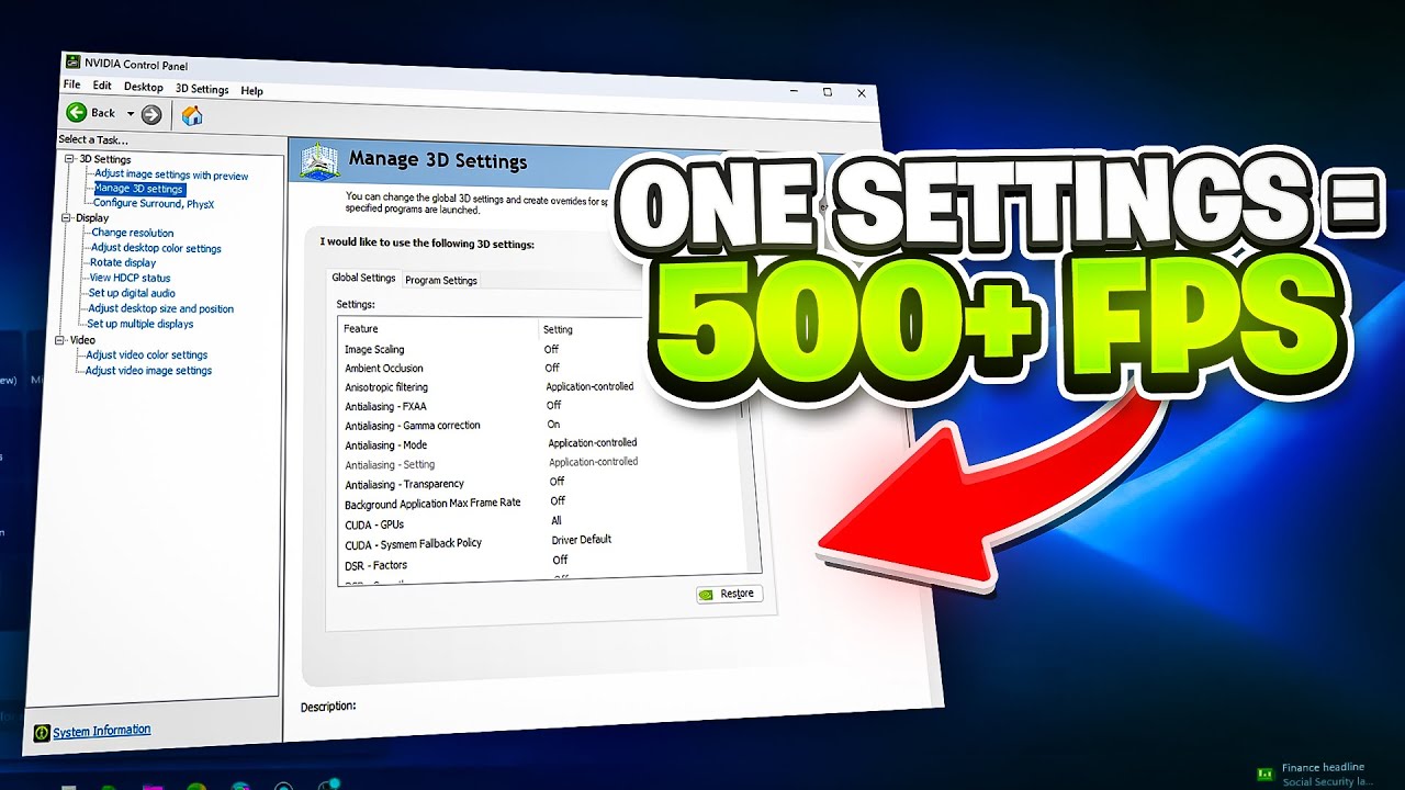 Лучшие настройки панели управления Nvidia для игр в 2026 году! ✅ (НЕВЕРОЯТНЫЙ ПРИРОСТ FPS в Fortn...