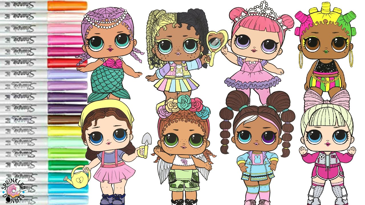 LOL Surprise Coloring Book Compilation Jammin Center Stage Mermaid Grow Grrrl Flipside Earthy BB
