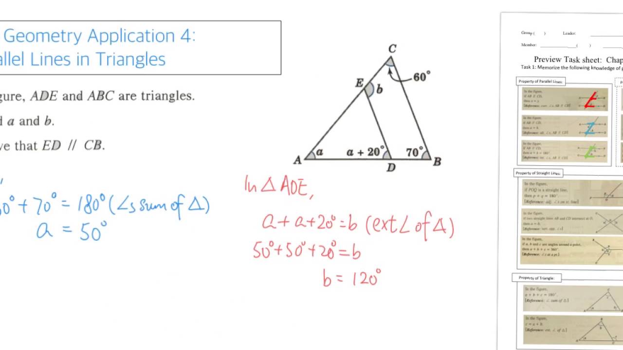 Deductive Geometry Application 4: Prove Parallel Lines in Triangles
