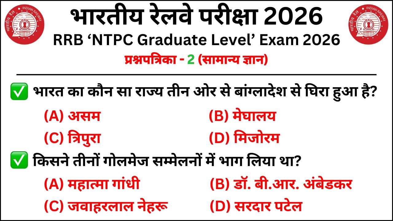 🔥 NTPC Graduate Level 2026 – Most Important Questions | 100% Exam Focused