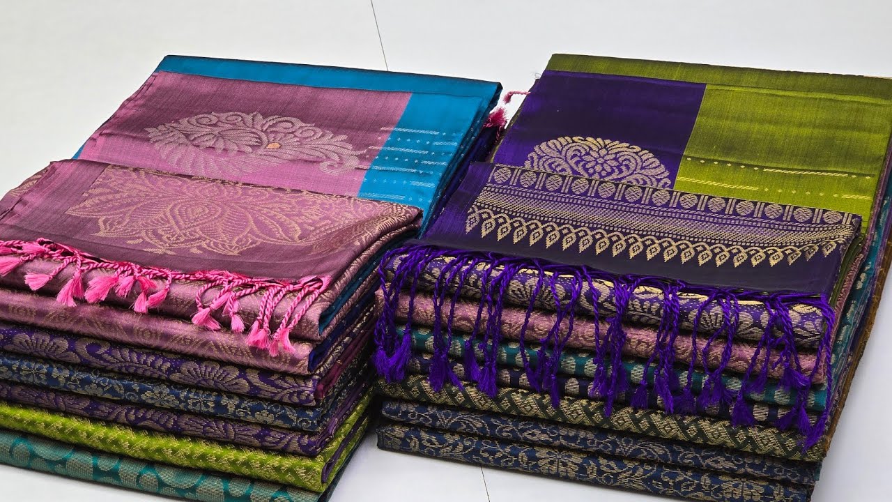 Coimbatore Soft Silk Sarees Manufacturer || Rani Drop Model || Contrast Pallu Blouse 