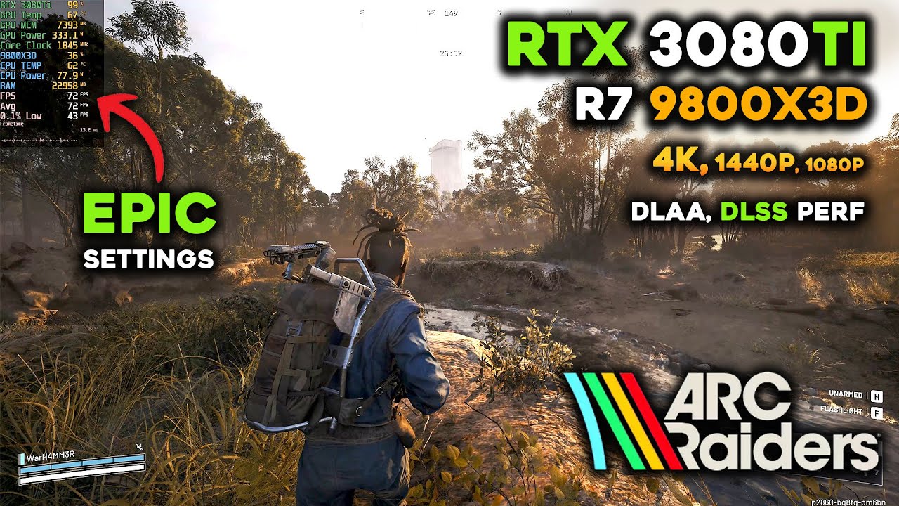 ARC Raiders на RTX 3080Ti — Эпические настройки | 4K, 1440p, 1080p