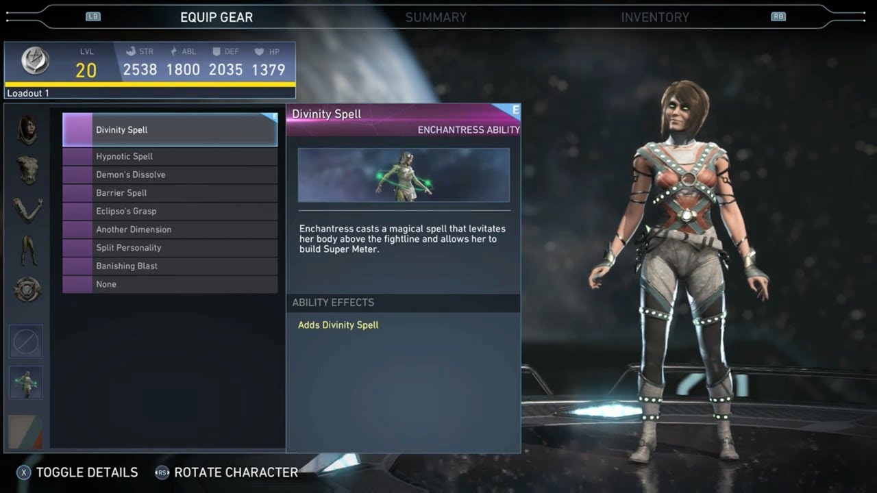 Injustice 2 - Enchantress  All Unlockable Abilities