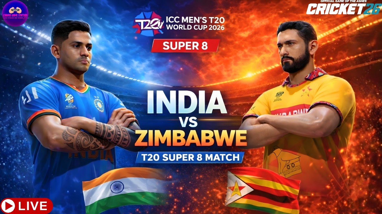 India vs Zimbabwe Super 8 -  T20 World Cup 2026 - Cricket 26 Live - ChhaviGS #t20worldcup #live