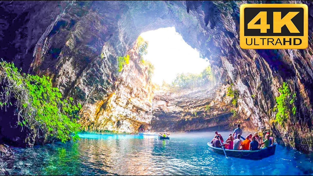 MELISSANI lake-cave in 4k, Kefalonia