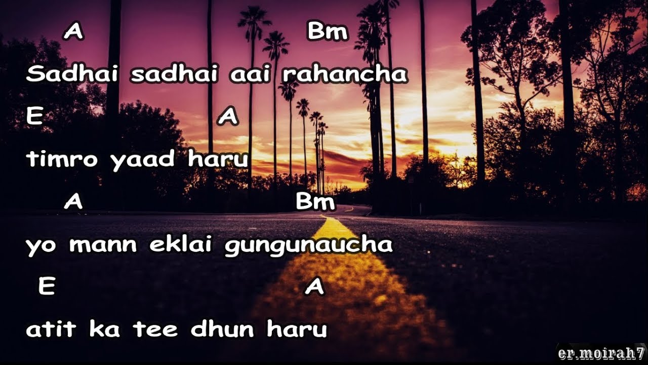 Sadhai sadhai lyrics with guitar chords || Mantra official ||