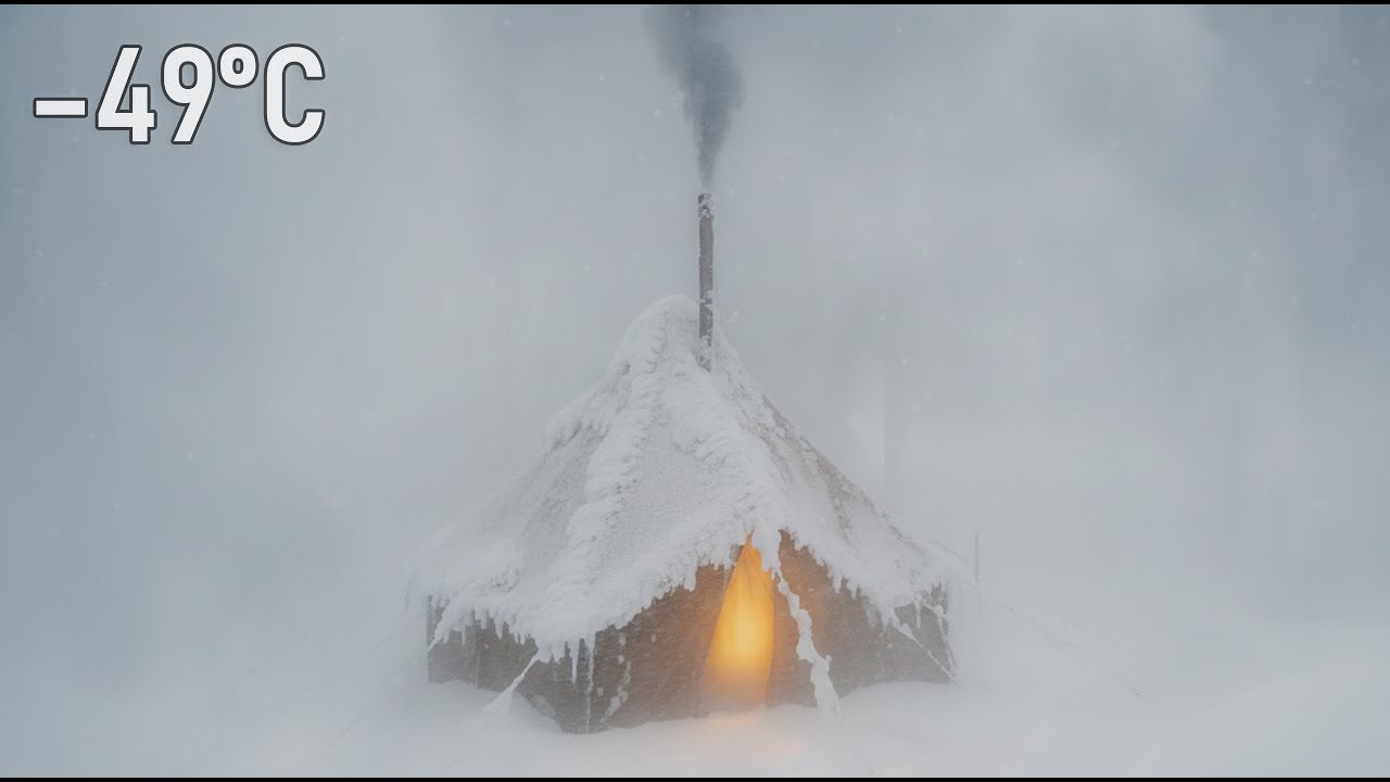 I Survived a -49&deg;C Blizzard Alone | Extreme Off Grid Winter Life