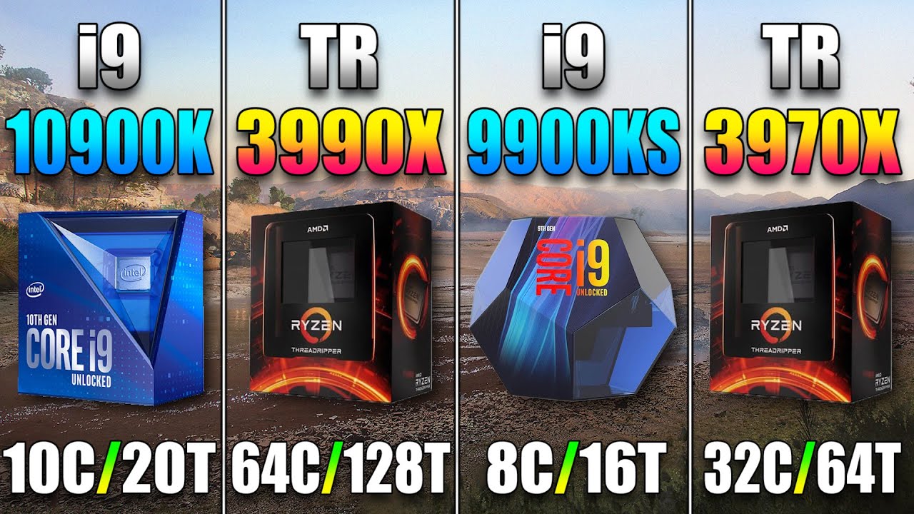 Core i9 10900K vs Ryzen TR 3990X vs Core i9 9900KS vs Ryzen TR 3970X