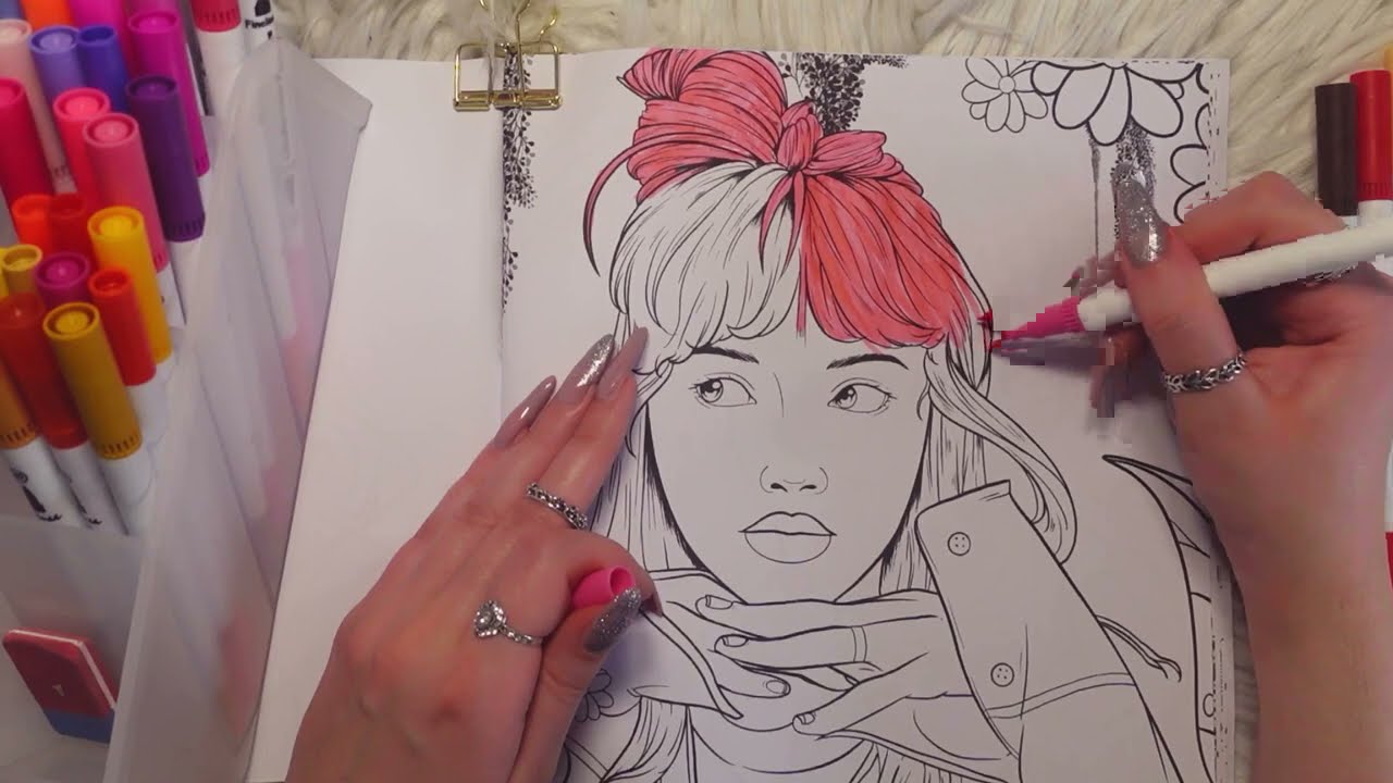 ASMR COLORING BLACKPINK (KPOP BOOK TAPPING, WHISPERING, TRIGGERS)