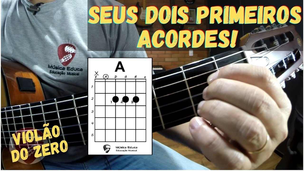 Como aprender acordes de violão Lá maior (A) e Mi maior (E) no violão | Como tocar violão iniciante
