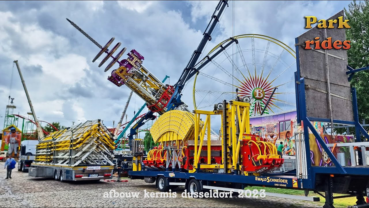 Rheinkirmes Düsseldorf Kirmes Abbauen - Afbouw 24-7-23 deel 2