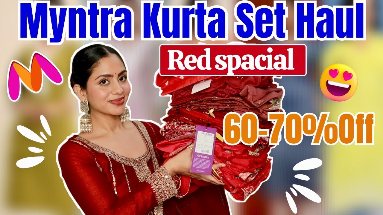 Huge Myntra Red Kurta Set Haul🥰 Trendy And Stylish Perfect Party Wear Red Kurta Sets💖#libas #myntra