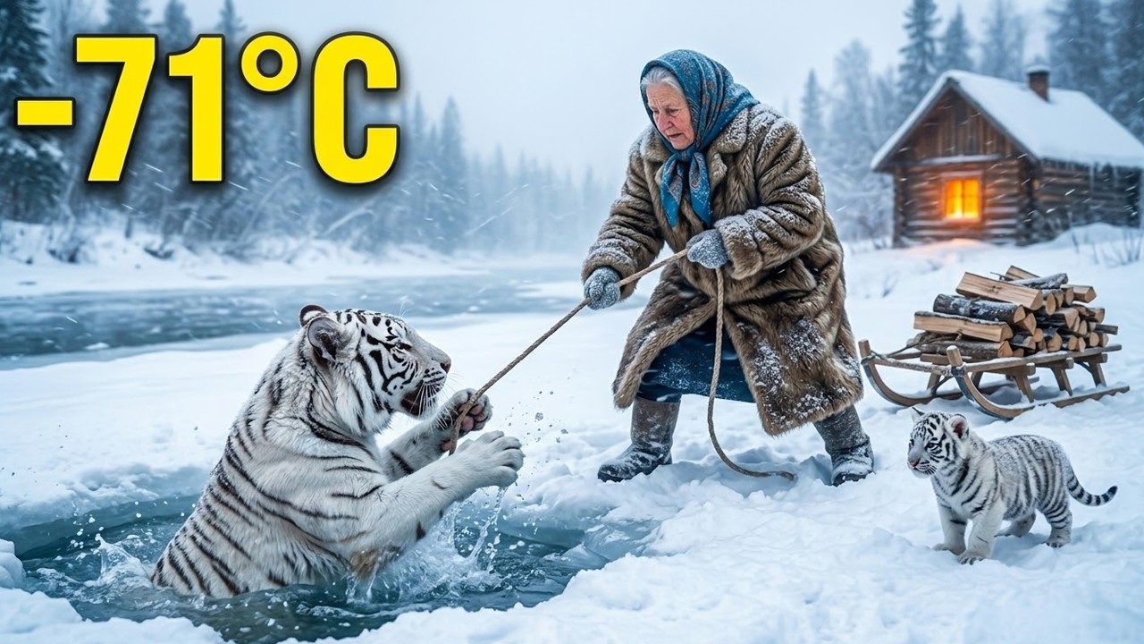 Siberian Ice Rescue: How a 93 Year Old Woman Saved a Mother Tiger and Cub | Yakutia Survival
