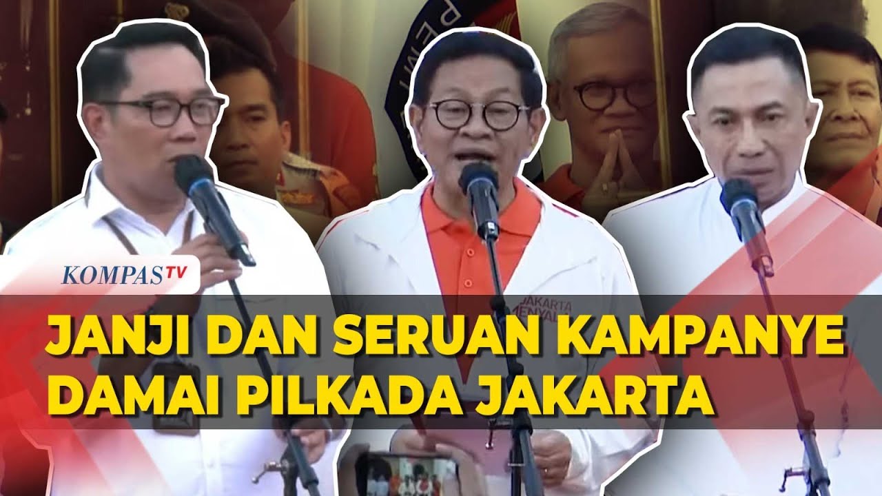 [FULL] Janji dan Seruan Kampanye Damai RK-Suswono, Dharma-Kun, Pramono-Rano untuk Pilkada Jakarta