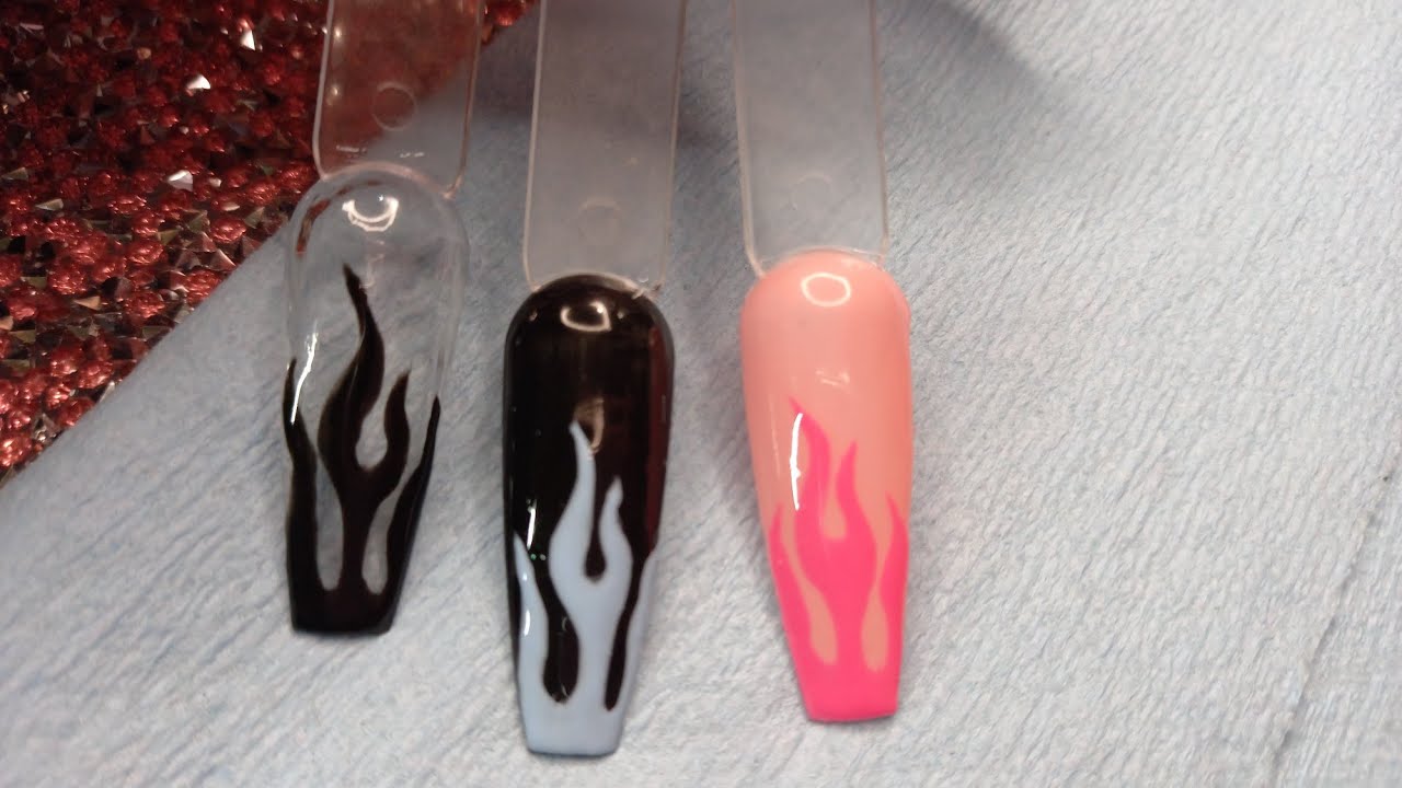 Como hacer FLAMAS en uñas paso a paso