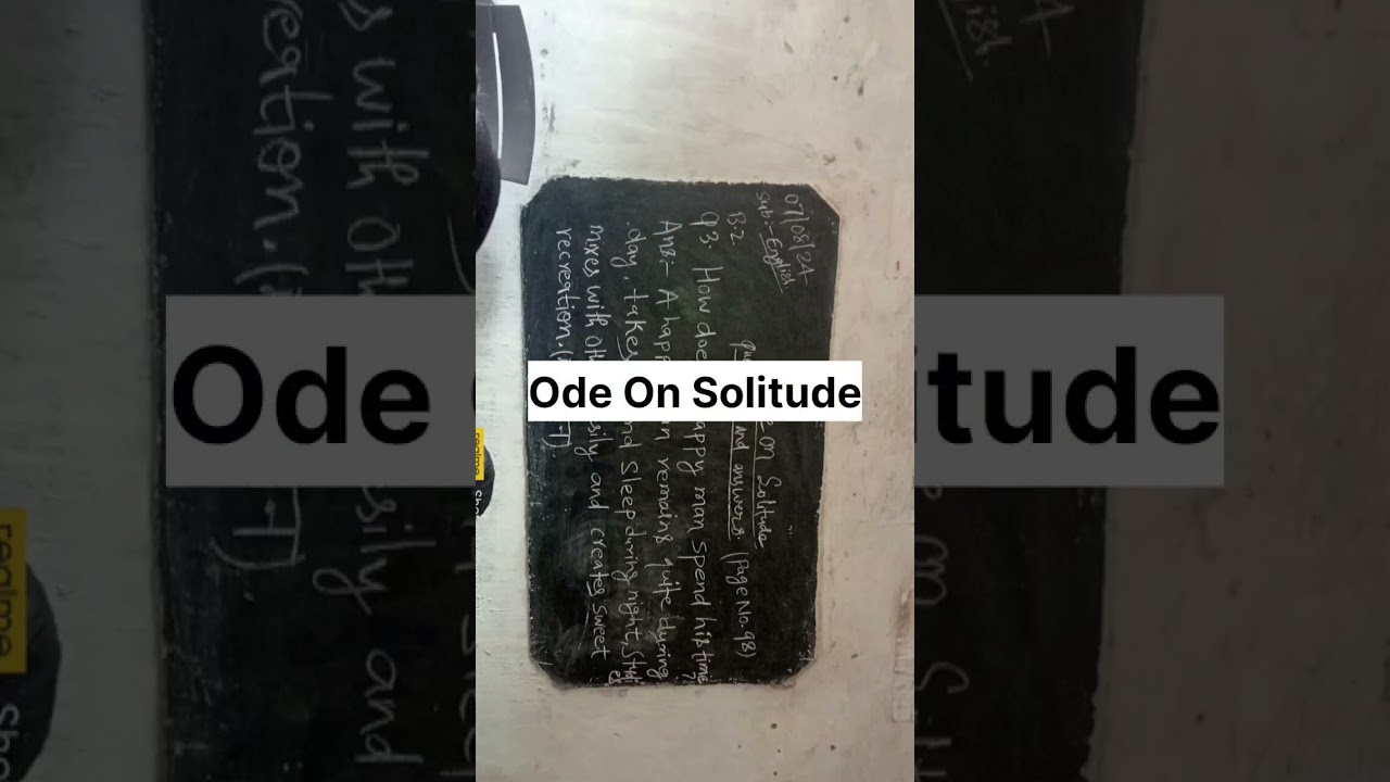 Ode On Solitude 