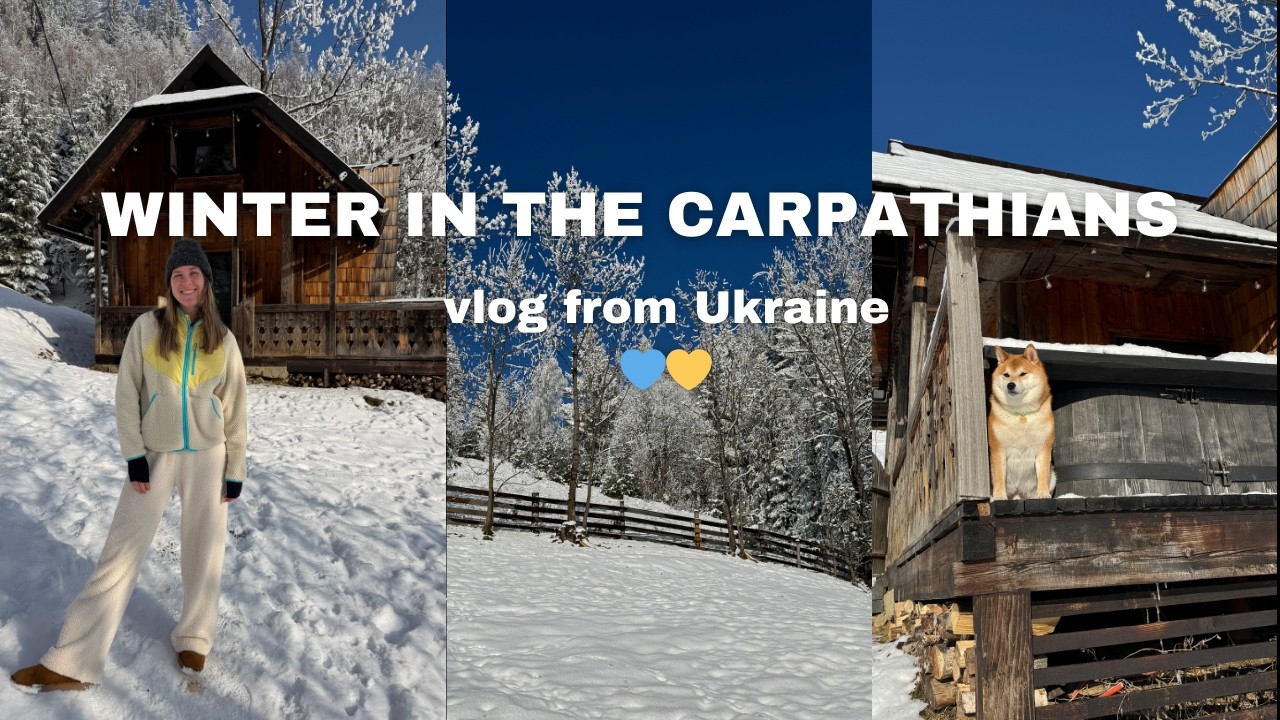 Winter in the Ukrainian Carpathians 🇺🇦 | snowy mountain vlog
