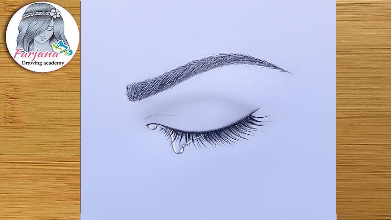 How to draw a tearful eye - step by step ||  Pencil Sketch for beginners ||