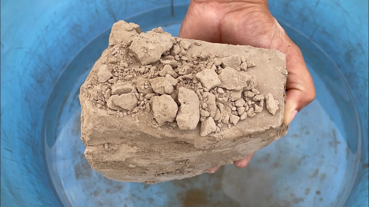 pure mud dirt crumbling in water