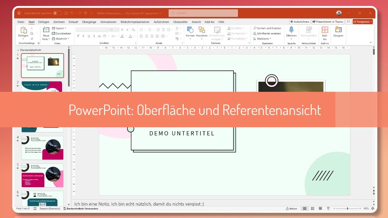 PowerPoint: Oberfläche und Referentenansicht