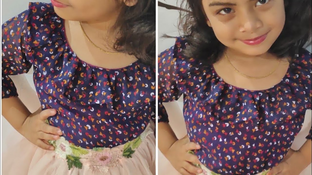 DIY- Ruffle Neck Top For Girls
