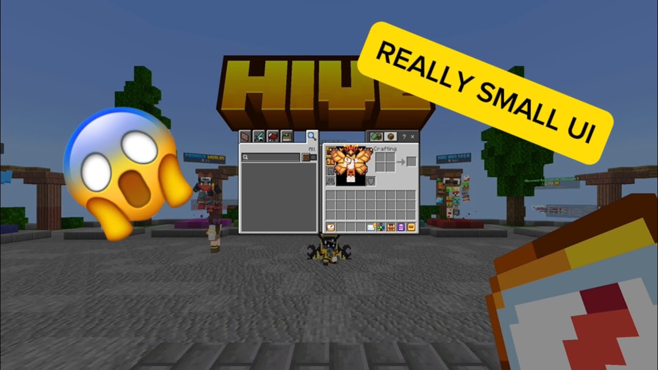 Winning a game of bedwars, with minecraft smallest UI